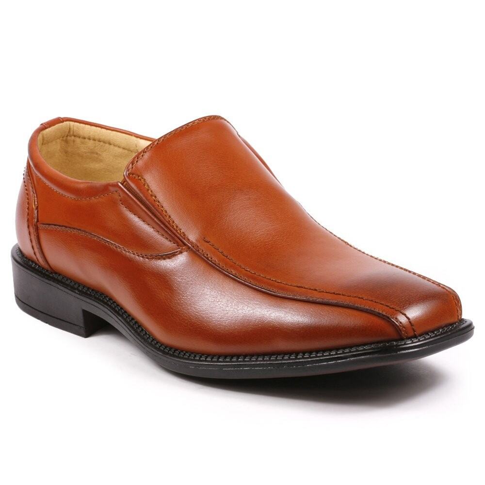 METROCHARM RICKY-03 MEN'S SLIP ON LOAFERS DRESS CLASSIC SHOES (7, BROWN)